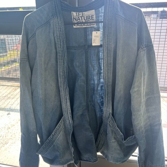 Freecity Blue Denim Open-Front Top - Picture 3 of 9